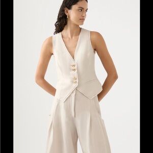 Aje Cream Wide Leg Jumpsuit